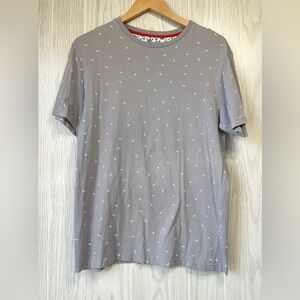 Cactus Man Ricky Singh Grey Shirt with White Birds Size M EUC